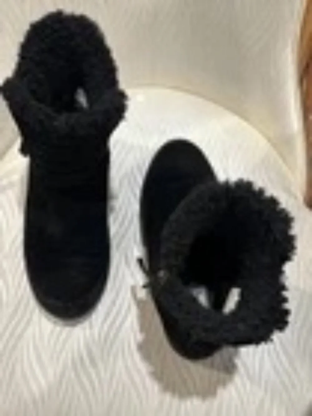 Tory Burch Black Suede Fur-Trim Ankle Boots Size 7